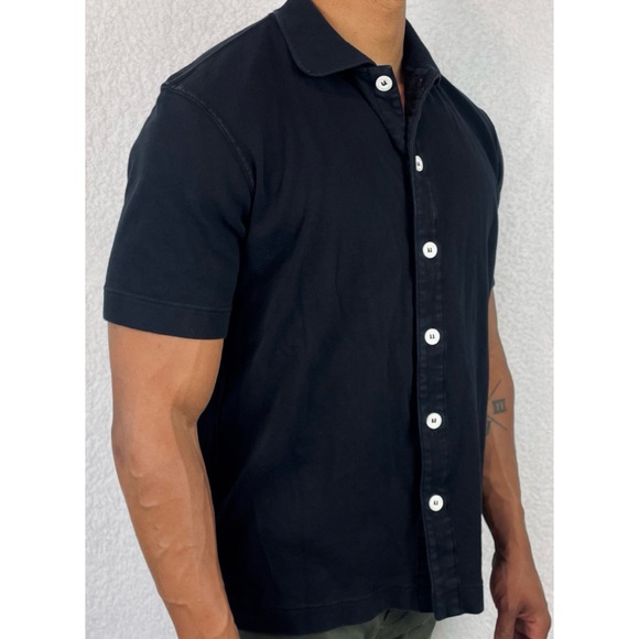 LADY WHITE CO. • Black/White Short Sleeve Button Down Shirt, S - Picture 3 of 16